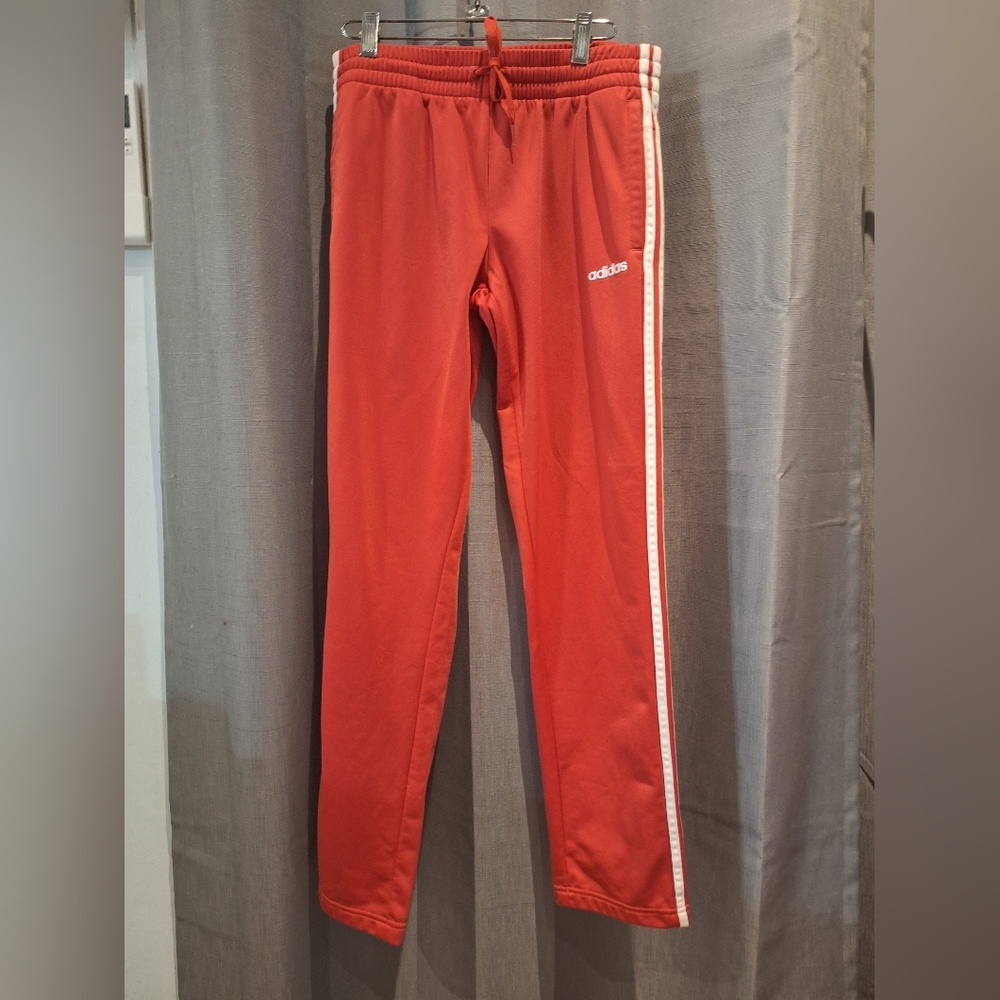 Adidas Retro Red With White Stripes Sweatpants Relaxed Fit Joggers Size M